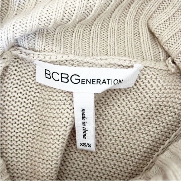 BCBGeneration Split Fringe Cowl Turtleneck Sweater - Picture 8 of 10